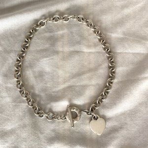 Authentic Tiffany & Co.Heart Charm Toggle Necklace